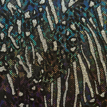 Load image into Gallery viewer, Cheetah Metallic Flocking Hologram Glitter Fabric in Nylon Spandex | Spandex Palace-4