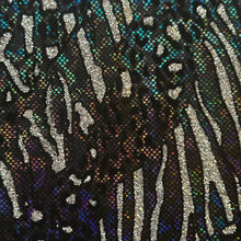 Load image into Gallery viewer, Cheetah Metallic Flocking Hologram Glitter Fabric in Nylon Spandex | Spandex Palace-6