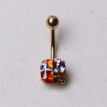 Load image into Gallery viewer, 14Kt Yellow Gold Navel Ring with Miracle Cubic-0