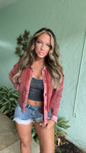 Load image into Gallery viewer, Acid wash cropped shacket

