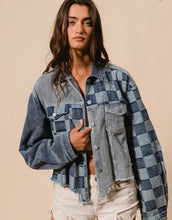 Load image into Gallery viewer, Bibi checkered denim &amp; corduroy shacket
