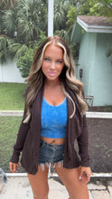 Load image into Gallery viewer, Chocolate Brown Ribbed Cardigan
