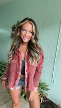 Load image into Gallery viewer, Acid wash cropped shacket

