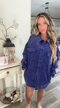 Load image into Gallery viewer, Deep purple oversized shacket
