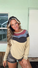 Load image into Gallery viewer, Bibi 3 Color Stripe Outseam Sweater
