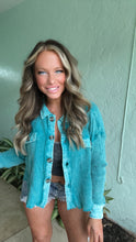 Load image into Gallery viewer, Acid wash cropped shacket
