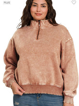 Load image into Gallery viewer, Curvy Ladies Half zip pullover
