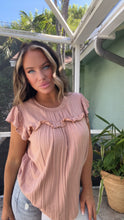 Load image into Gallery viewer, Muave Frilled Sleeve Top
