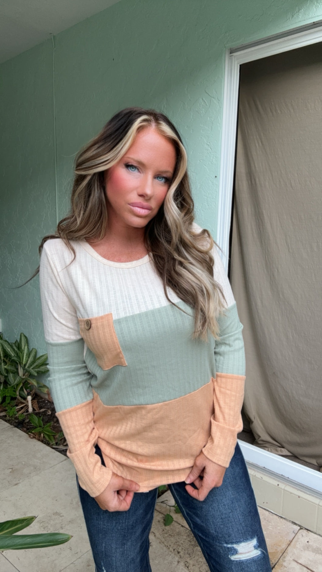 Bibi colorblock Pocket Top