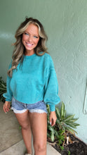 Load image into Gallery viewer, Acid Wash Fleece Cropped Sweater
