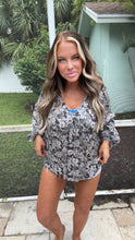 Load image into Gallery viewer, SugarFox V-Neck Button Up Floral Print Blouse
