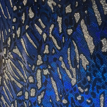 Load image into Gallery viewer, Cheetah Metallic Flocking Hologram Glitter Fabric in Nylon Spandex | Spandex Palace-9
