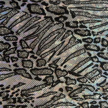Load image into Gallery viewer, Cheetah Metallic Flocking Hologram Glitter Fabric in Nylon Spandex | Spandex Palace-5
