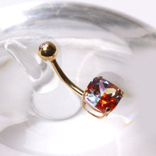 Load image into Gallery viewer, 14Kt Yellow Gold Navel Ring with Miracle Cubic-1
