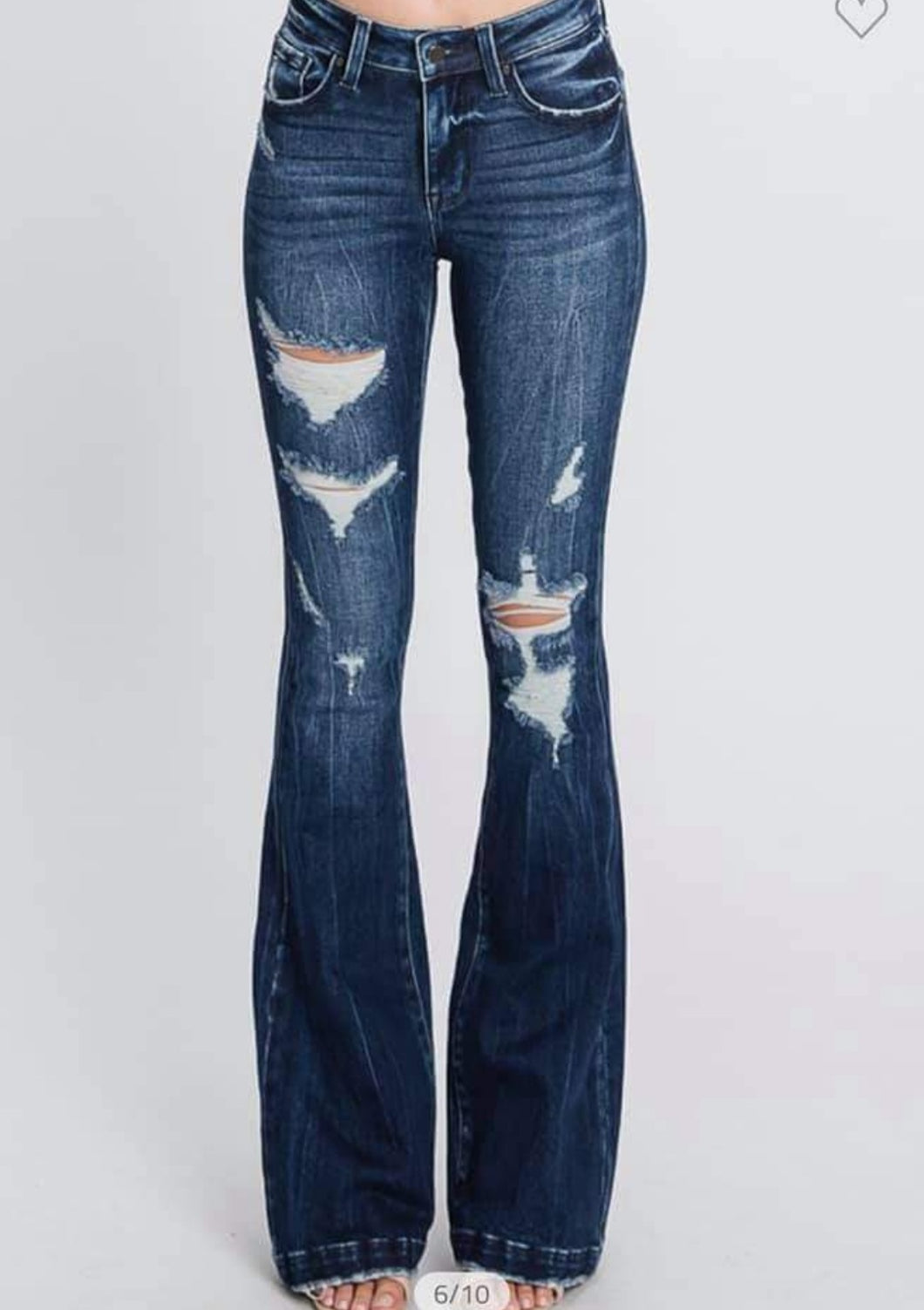 Distressed Cuff Flares
