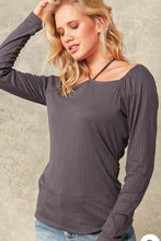 Load image into Gallery viewer, Cross back waffle knit shirt
