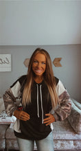 Load image into Gallery viewer, Black Camo hooded sweater
