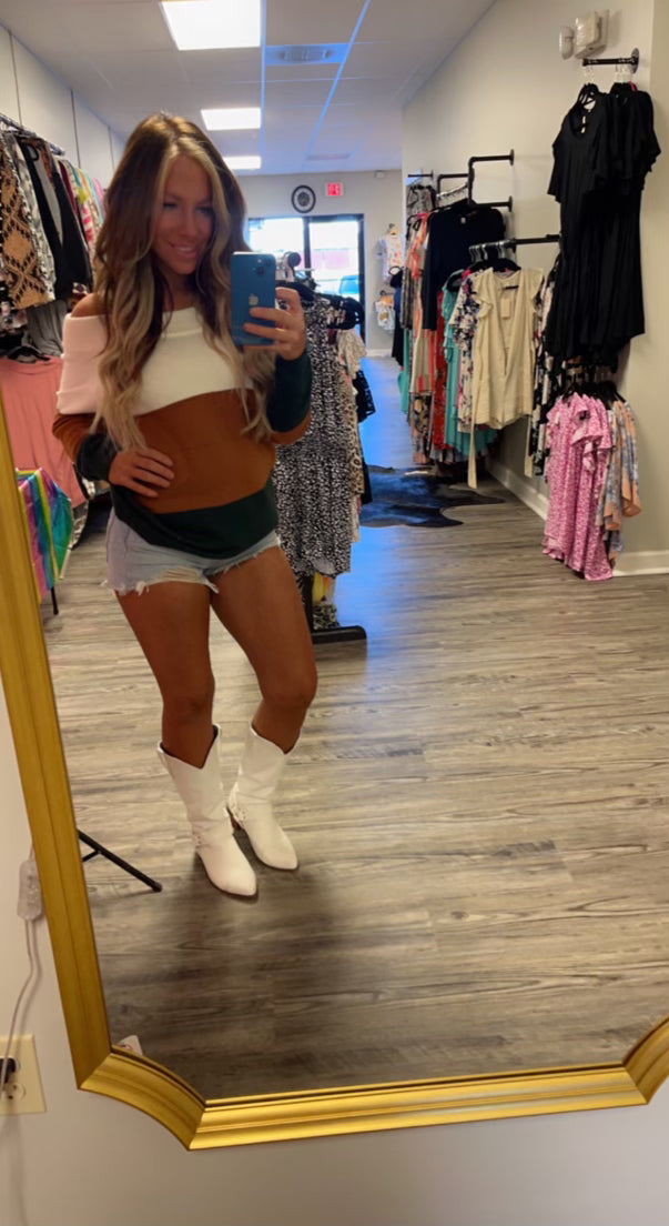 Colorblock Off the Shoulder